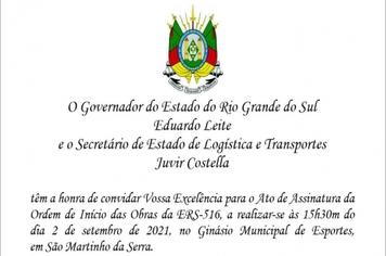 Convite Oficial direcionado ao Prefeito Municipal.