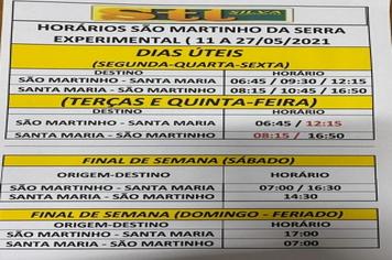Novos horários da linha de ônibus
