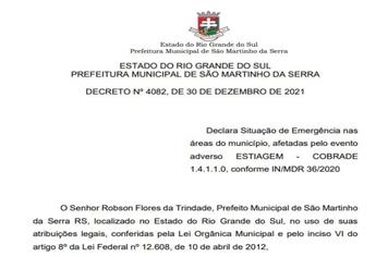 Decreto
Decreto Nº 4082, de 30 de Dezembro de 2021