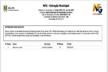 Resultado do programa peça nota - NOTA FISCAL GAÚCHA