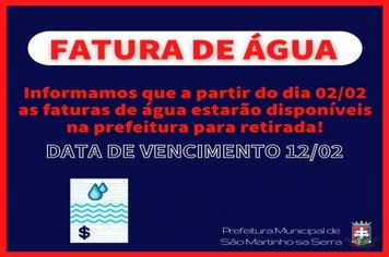 FATURAS DE ÁGUA