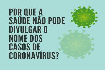 Por que a saúde NÃO pode divulgar o nome dos casos de Coronavírus?