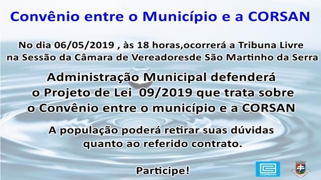 Possível Convênio entre o município e a CORSAN